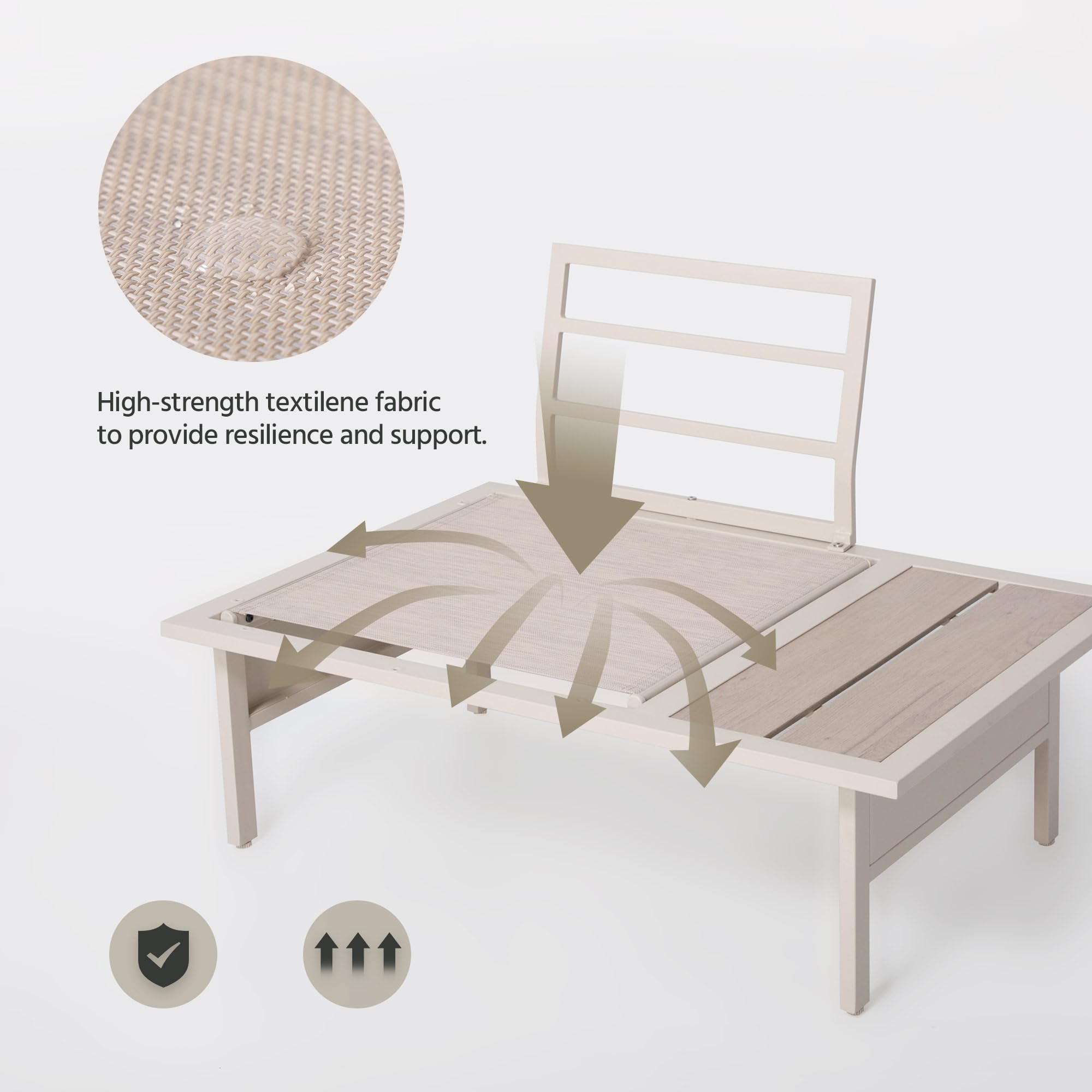 LAUSAINT HOME Patio Furniture Set, Outdoor Conversation Sets with Coffee Table