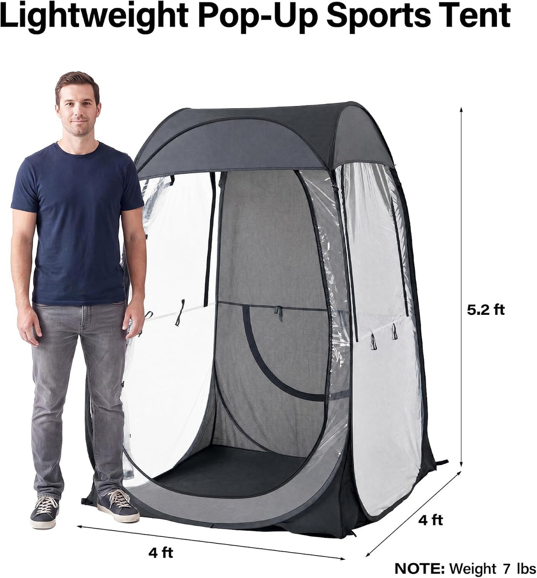 LAUSAINT HOME Pop Up Sports Tent, 4 x 4FT Clear Bubble Tent