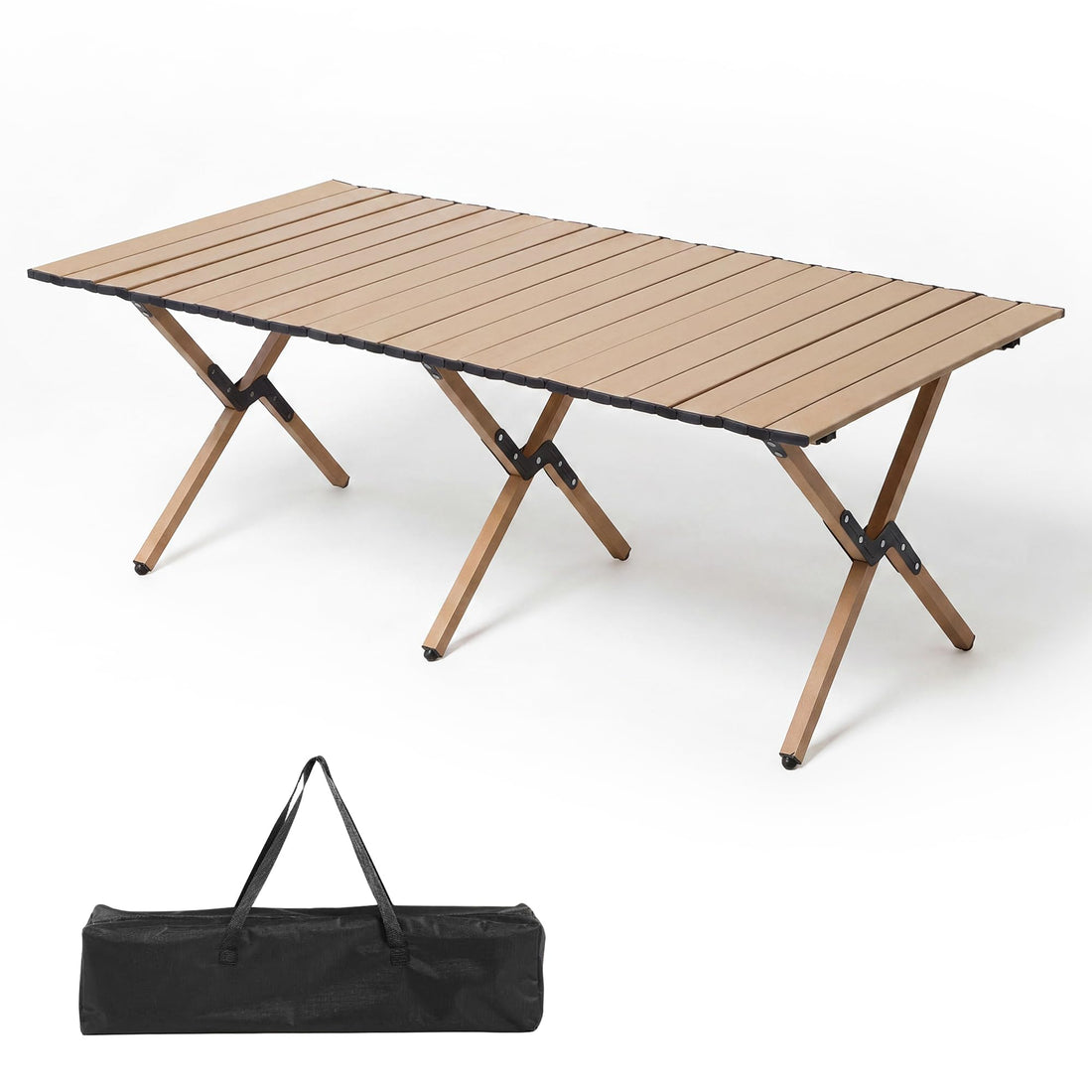 LAUSAINT HOME Camping Table, Foldable Roll Up Lightweight Steel Camp Table