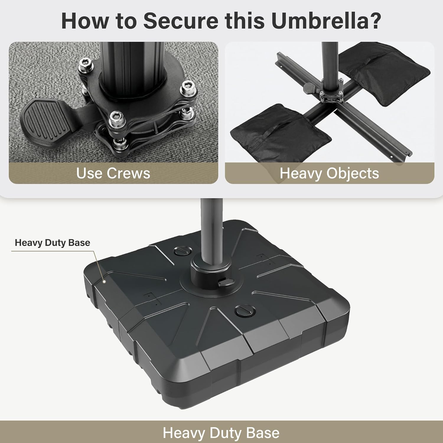 LAUSAINT HOME Cantilever Patio Umbrella, 360° Rotating Offset Umbrella with Aluminum Frame