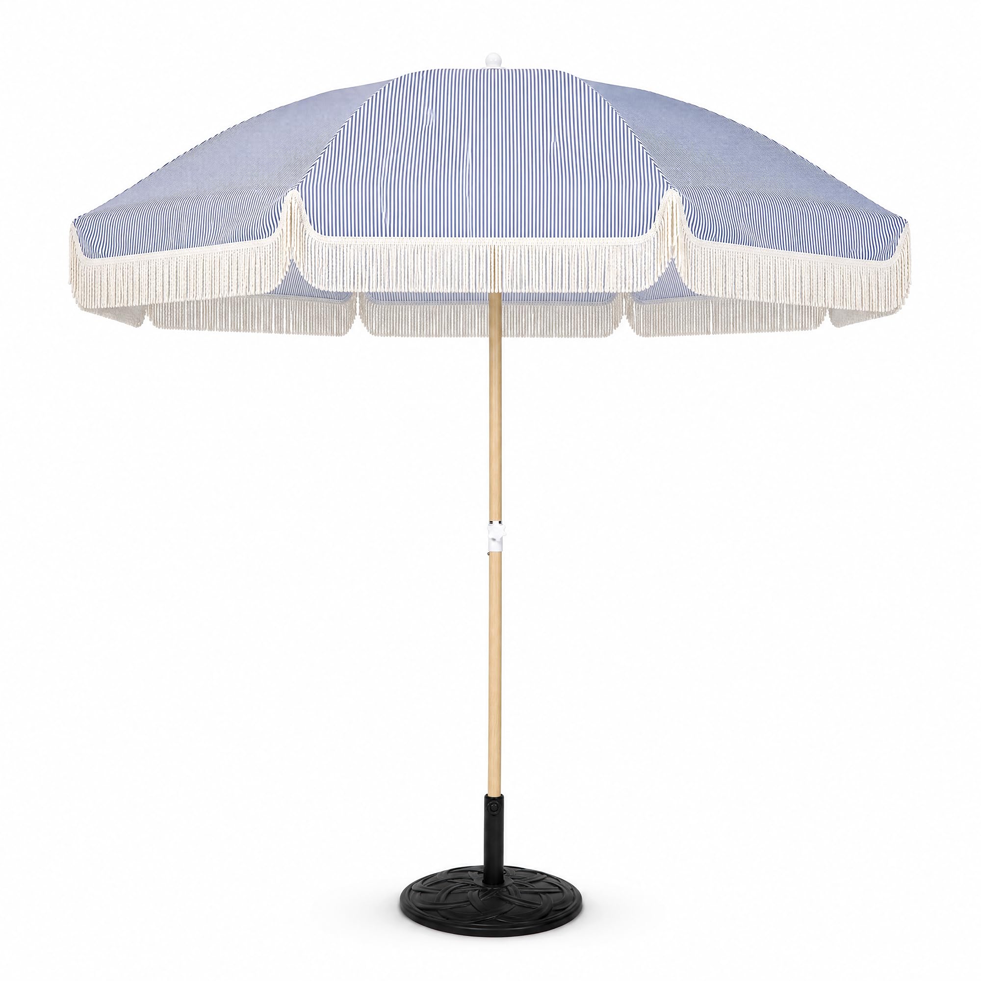LAUSAINT HOME 8ft Boho Beach Umbrella, UPF 50+ Sun Protection Outdoor