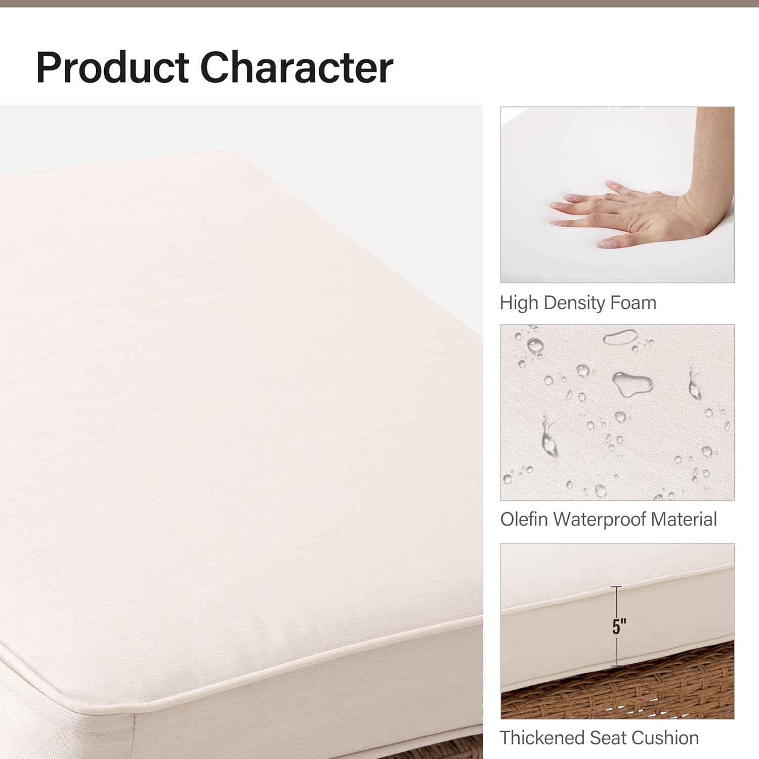 LAUSAINT HOME Outdoor Patio Furniture, 8 Piece Outdoor Sectional Sofa PE Rattan Wicker Patio Conversation Sets