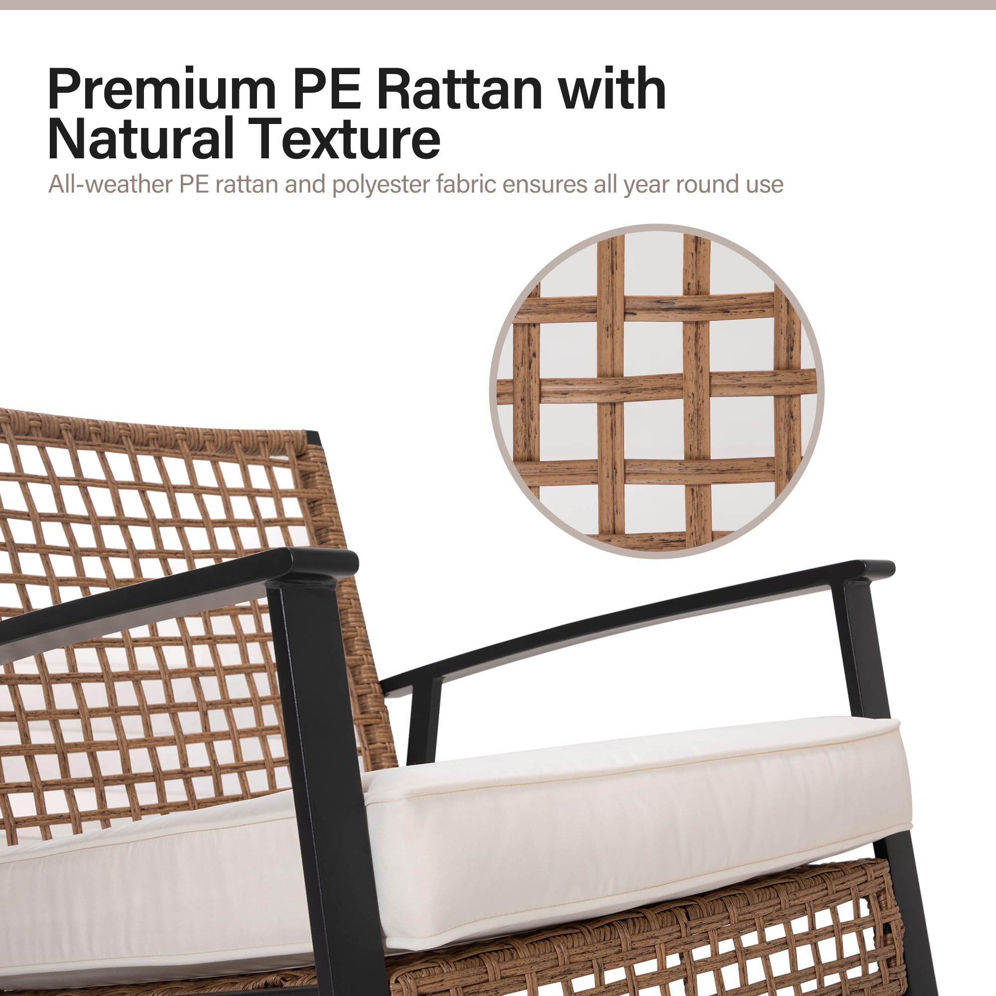 LAUSAINT HOME Outdoor Wicker Rocking Chair