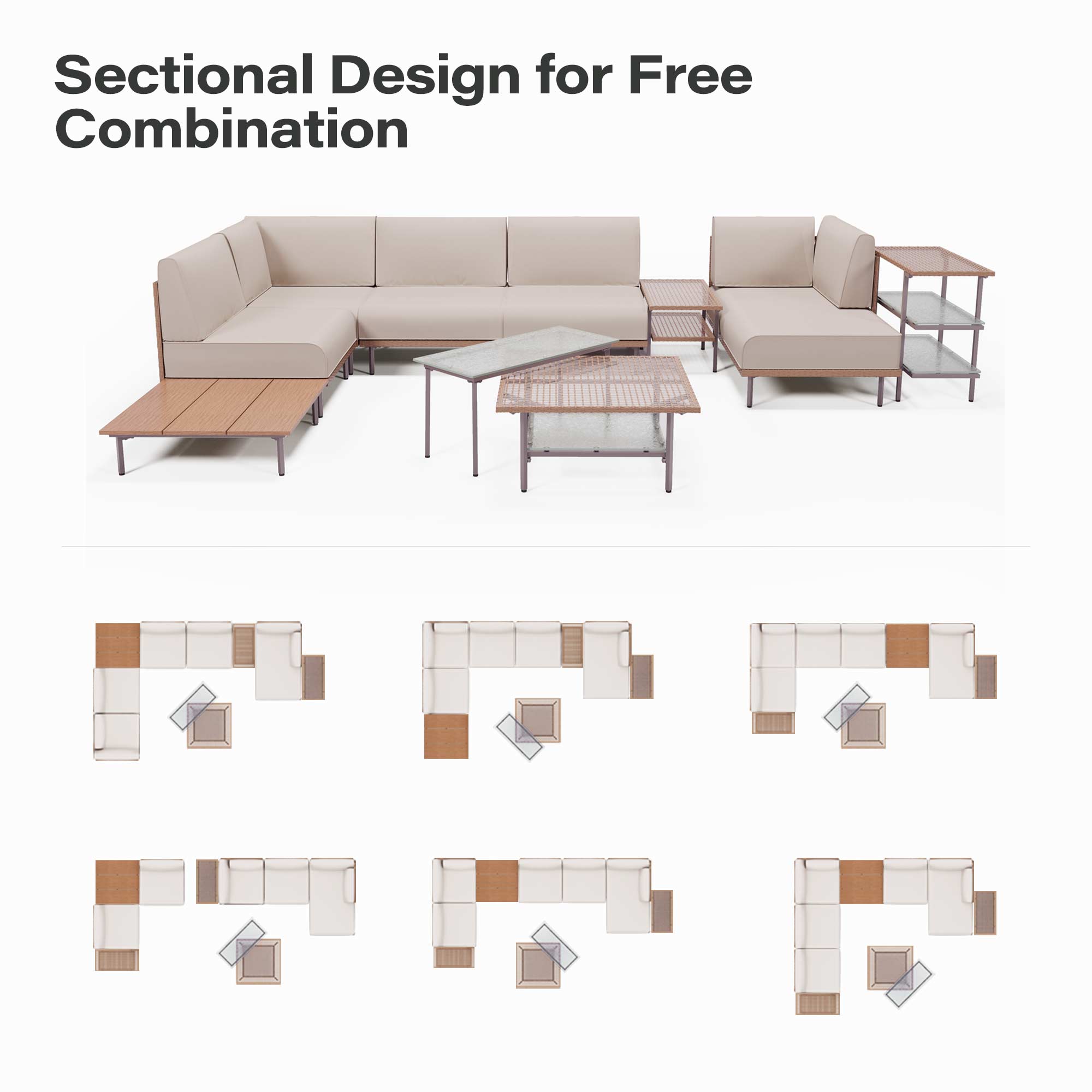 LAUSAINT HOME 10-Piece Wicker Patio Conversation Set