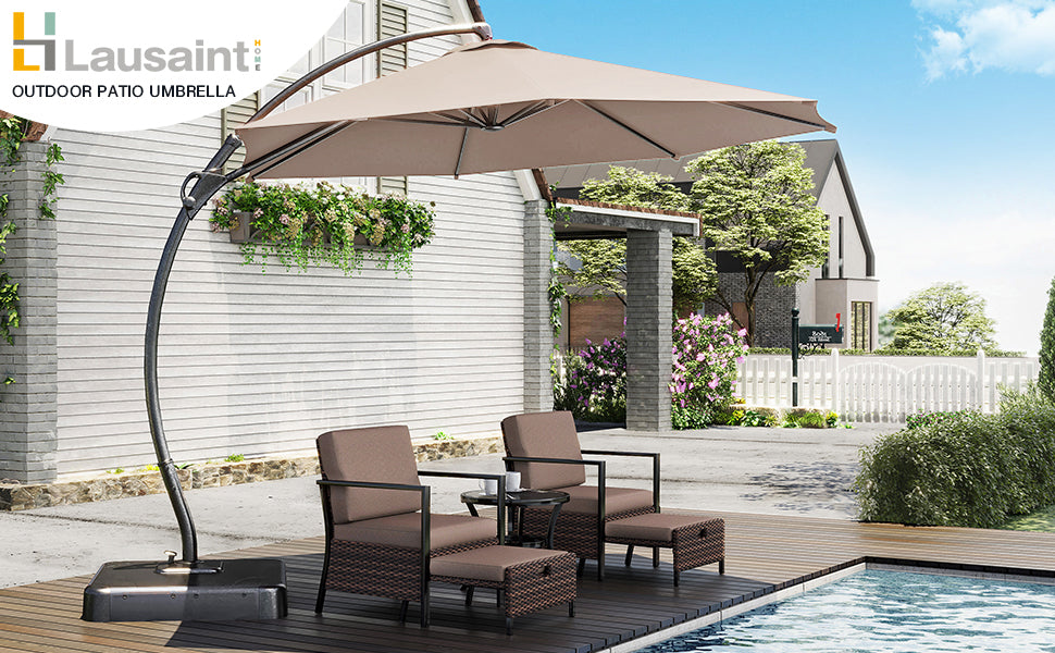 LAUSAINT HOME Quick-Setup Cantilever Umbrella