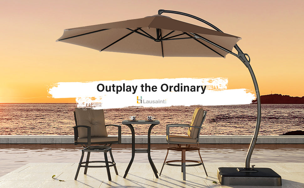 LAUSAINT HOME Quick-Setup Cantilever Umbrella