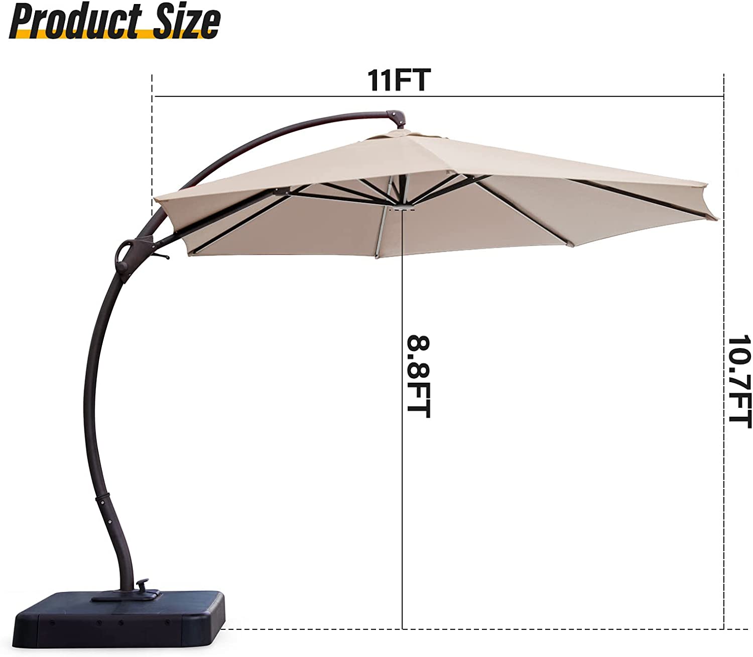 LAUSAINT HOME Quick-Setup Cantilever Umbrella