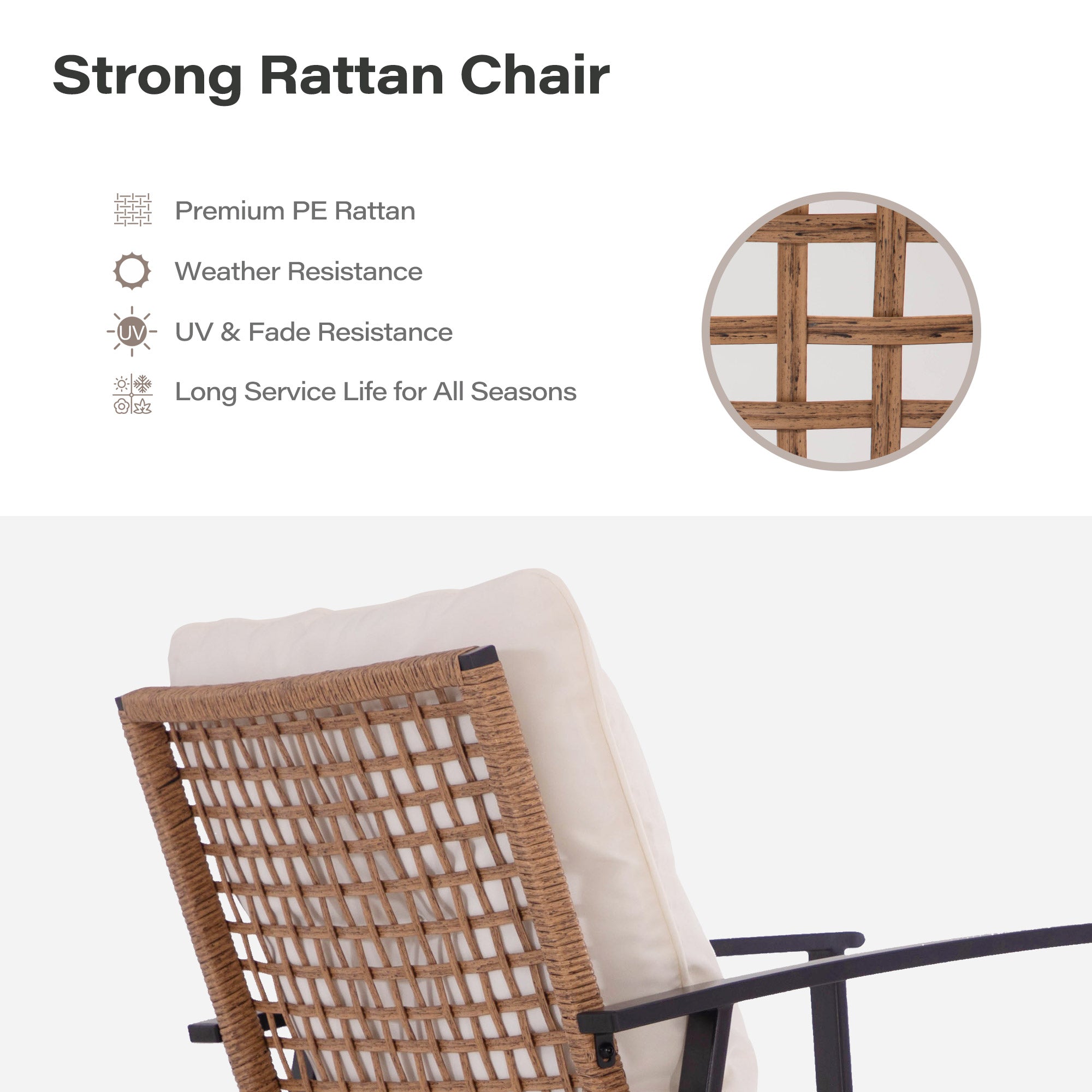 LAUSAINT HOME Outdoor Dining Set with Swivel Chairs