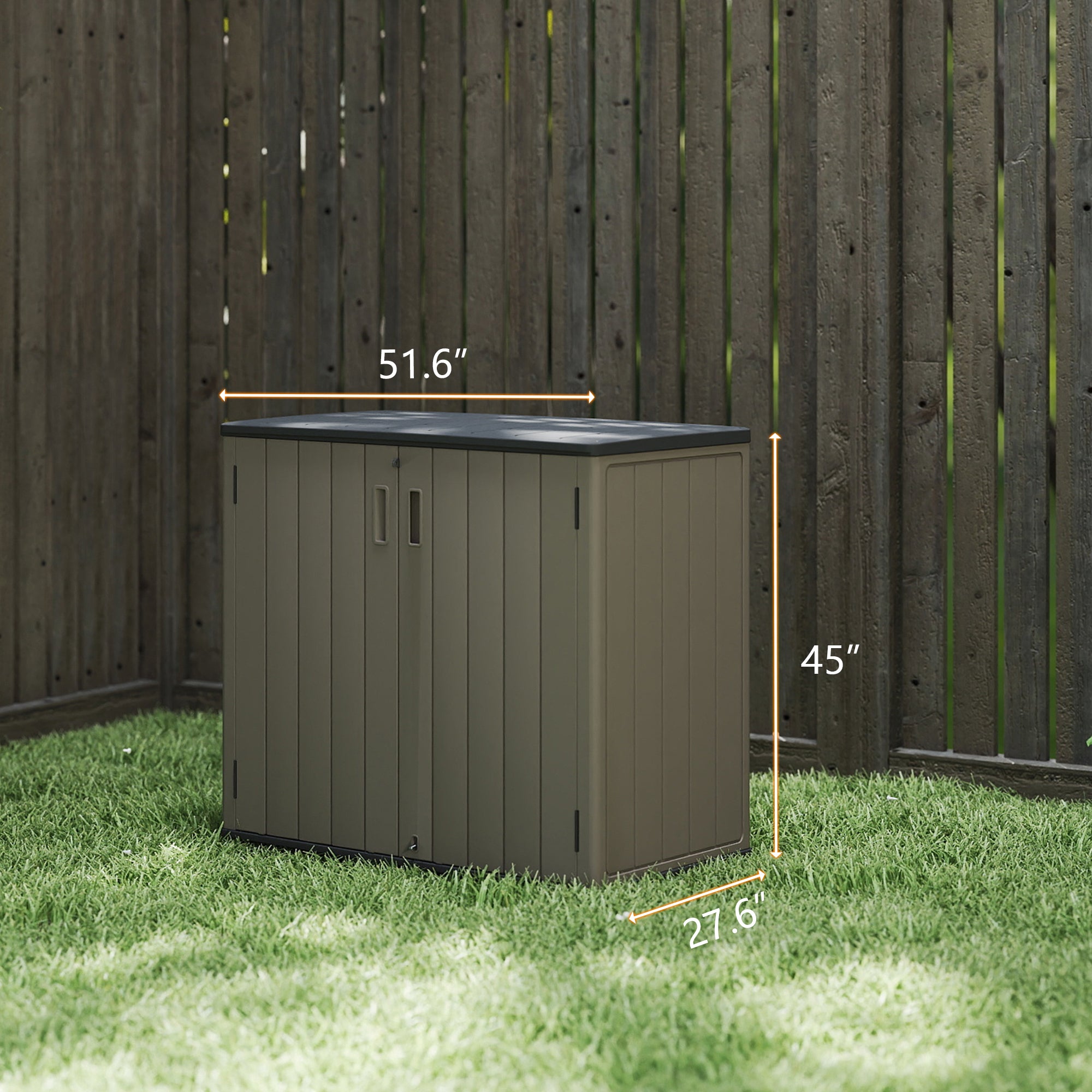 LAUSAINT HOME Vertical Storage Shed, Outdoor Storage Cabinet Resin Waterproof for Garden, Patio, Backyard