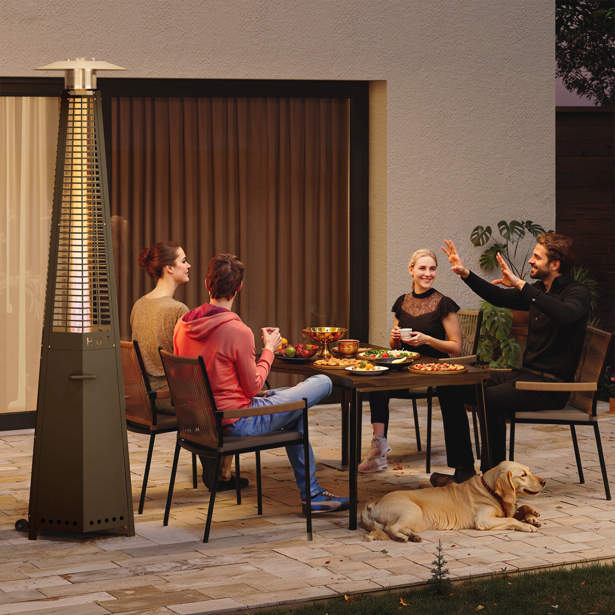 LAUSAINT HOME Pyramid Patio Heater, 48,000 BTU Outdoor Patio Heaters for Outdoor Use