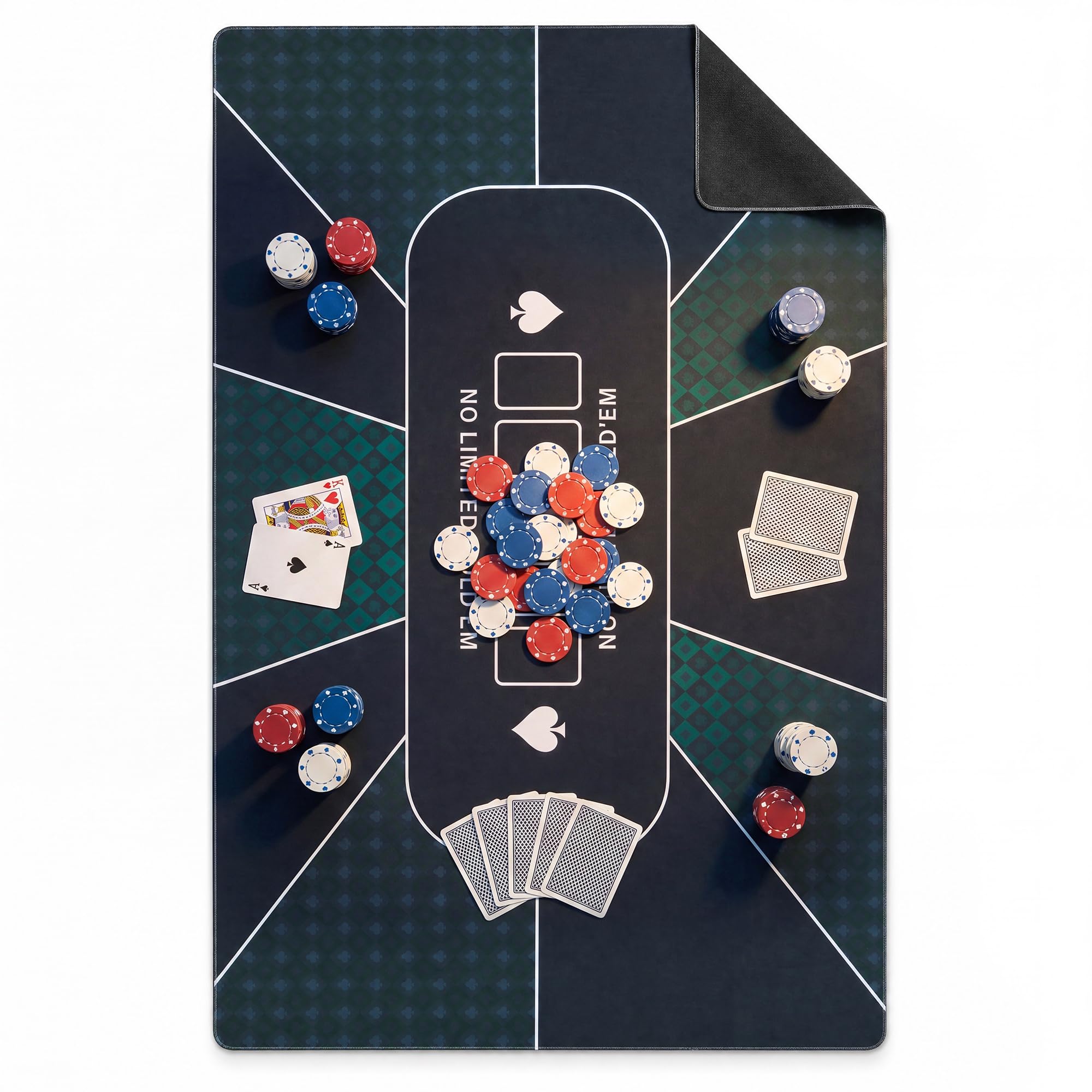 LAUSAINT HOME Poker Table Top Mat, No Crease EVA Poker Mat for Board Game Table Cover Layout