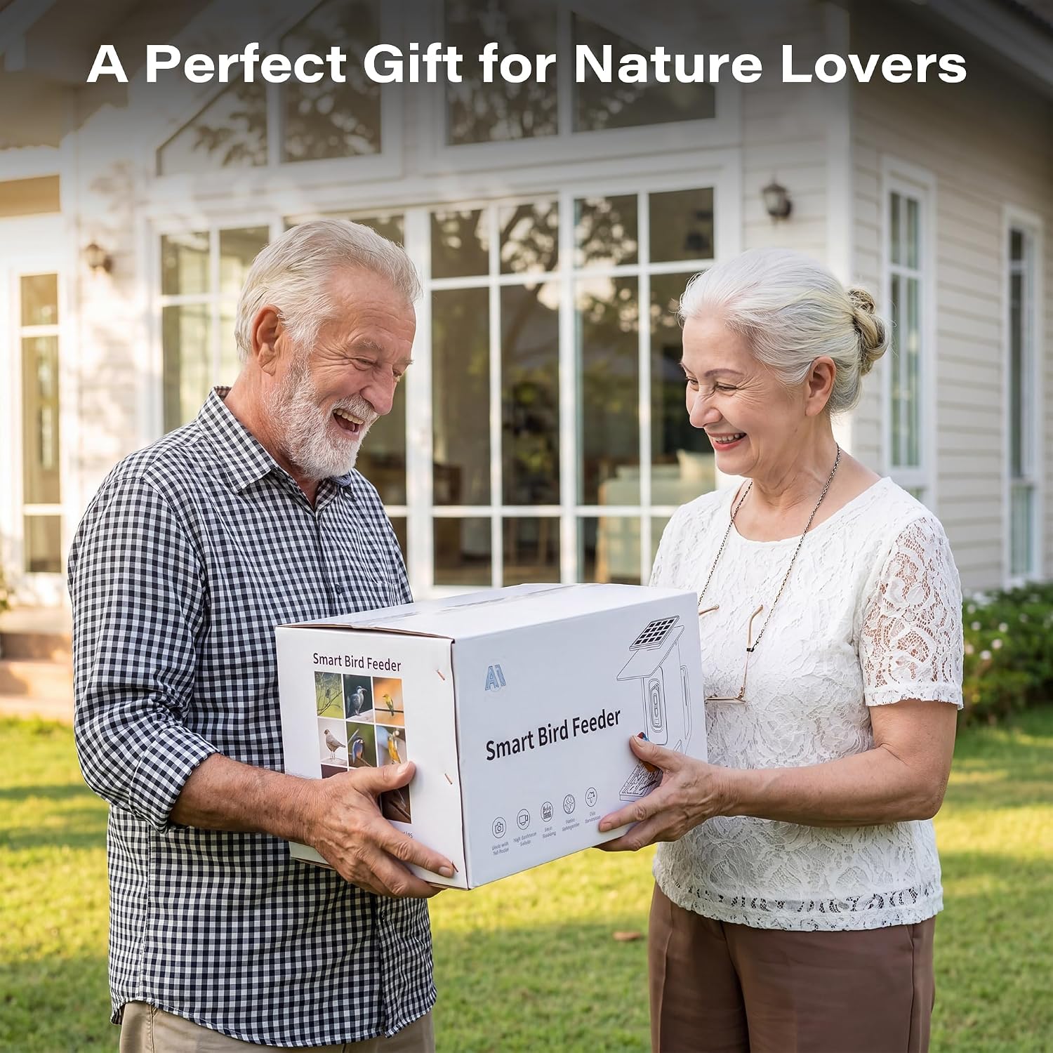 LAUSAINT HOME Smart Bird Feeder with Camera, Solar Powered AI Bird Recognition Bird Camera