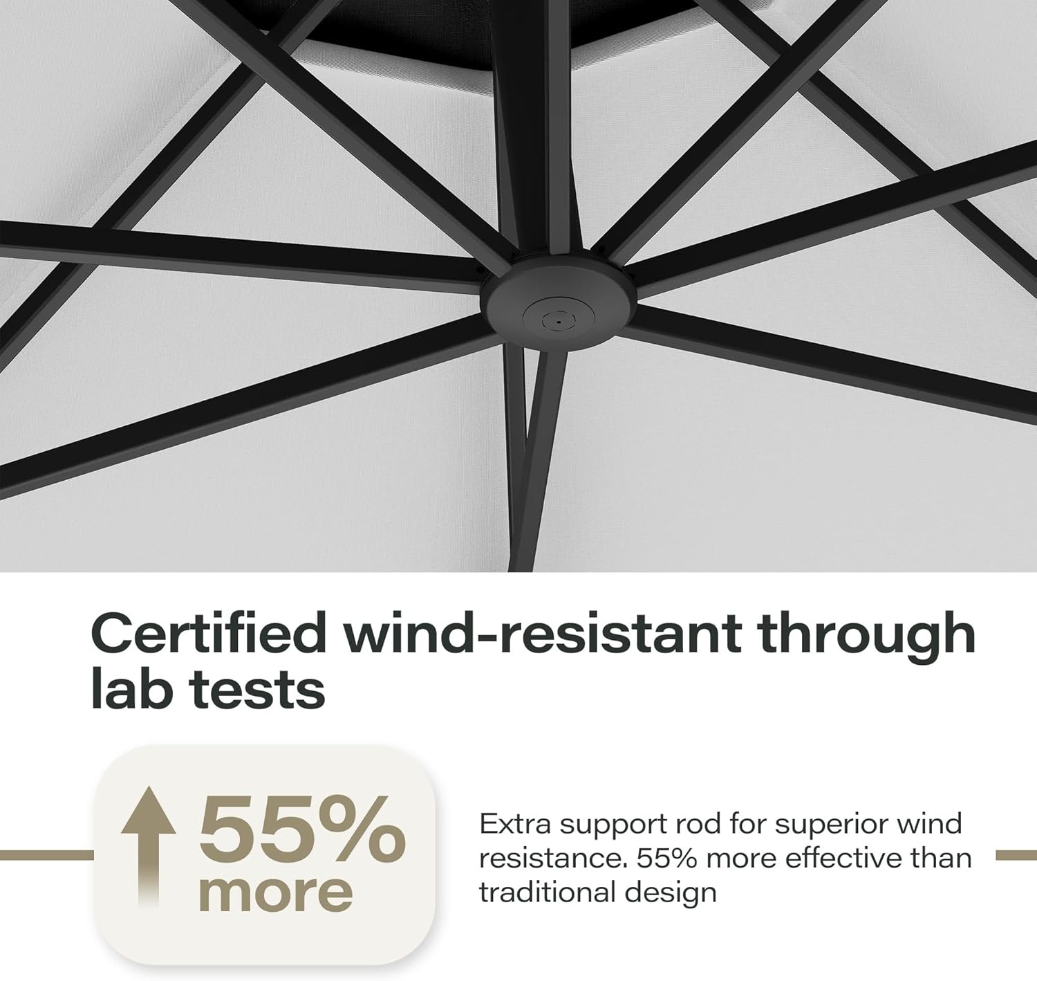 LAUSAINT HOME 11 Ft Outdoor Patio Umbrella with Base, Deluxe Curvy Cantilever Umbrella Heavy Duty with 360° Rotation