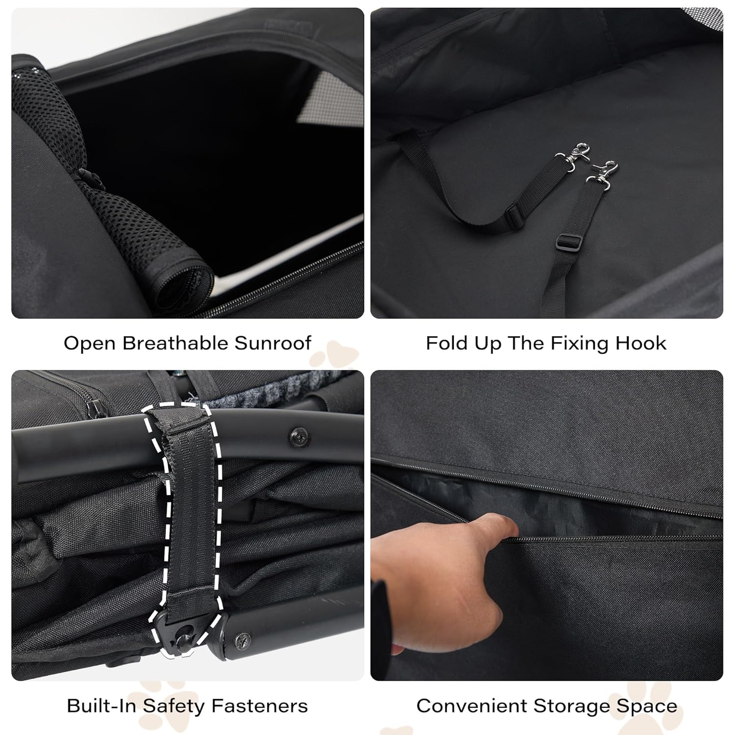 LAUSAINT HOME Pet Stroller, 4-Wheel Foldable Dog Cat Stroller for Medium/Large Pets