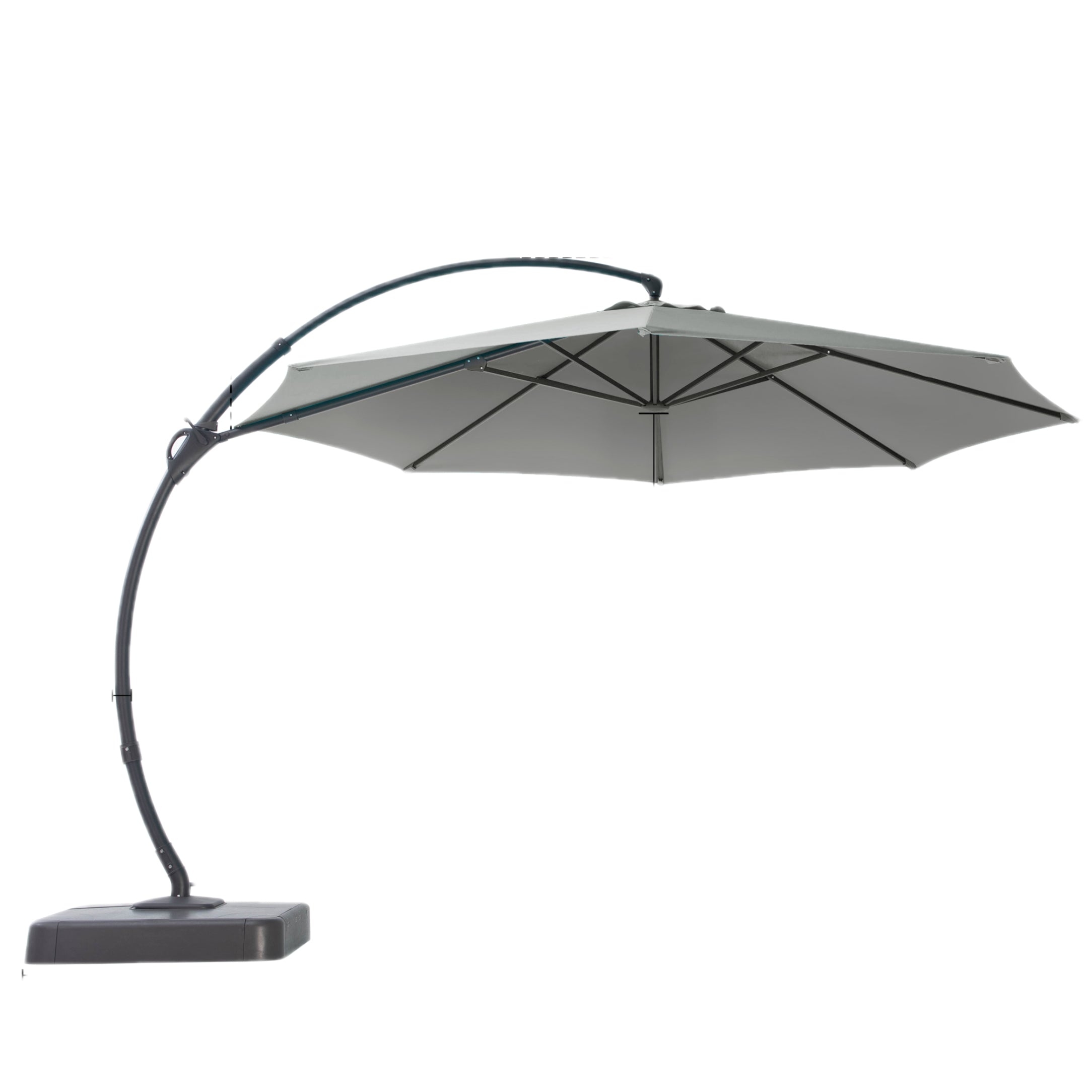 LAUSAINT HOME Outdoor Patio Umbrella with Base Included, Large Sun Shade Cantilever Umbrella Deluxe Curvy