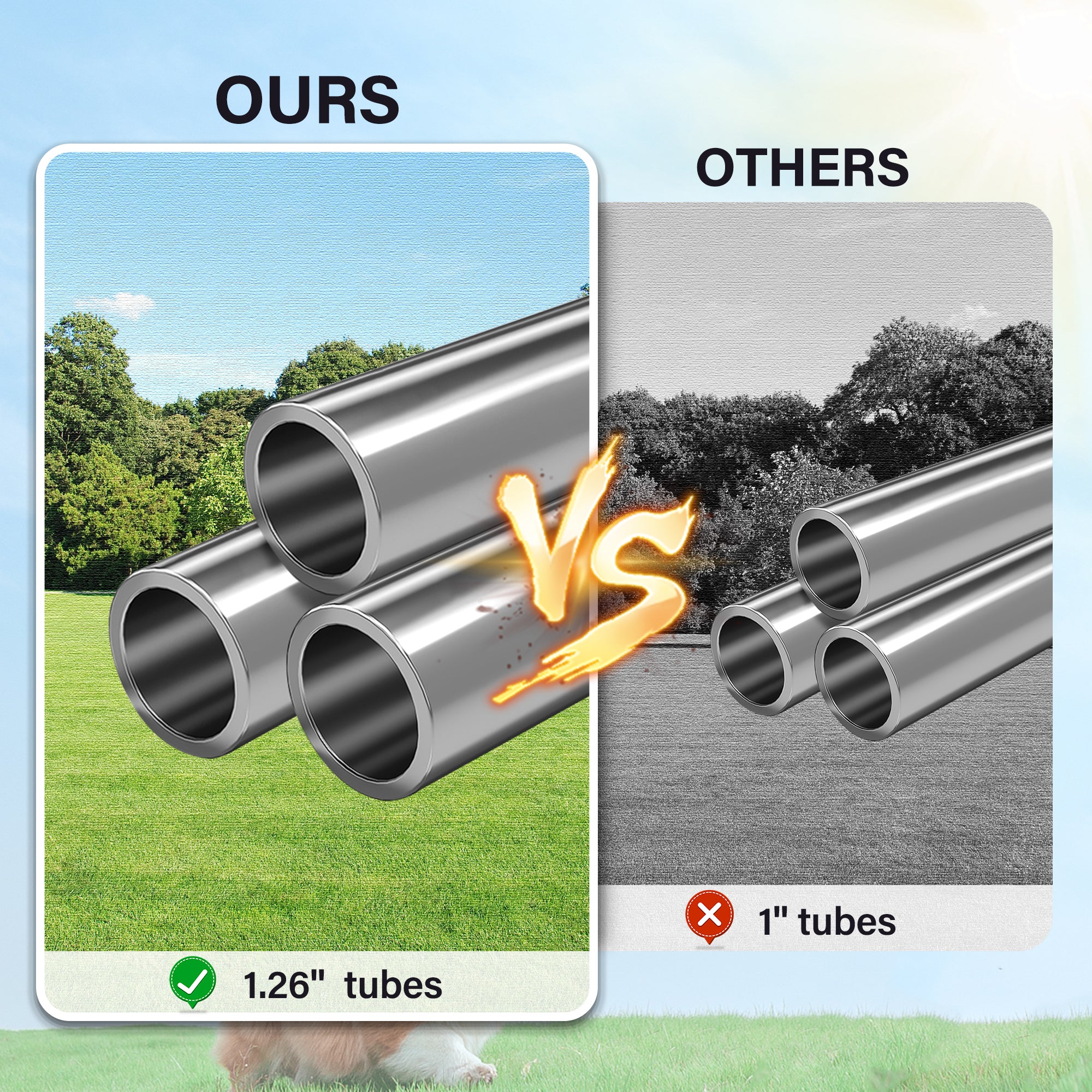 LAUSAINT HOME Large Outdoor Dog Kennel, Galvanized Steel Dog Run Cage Enclosure for Backyard