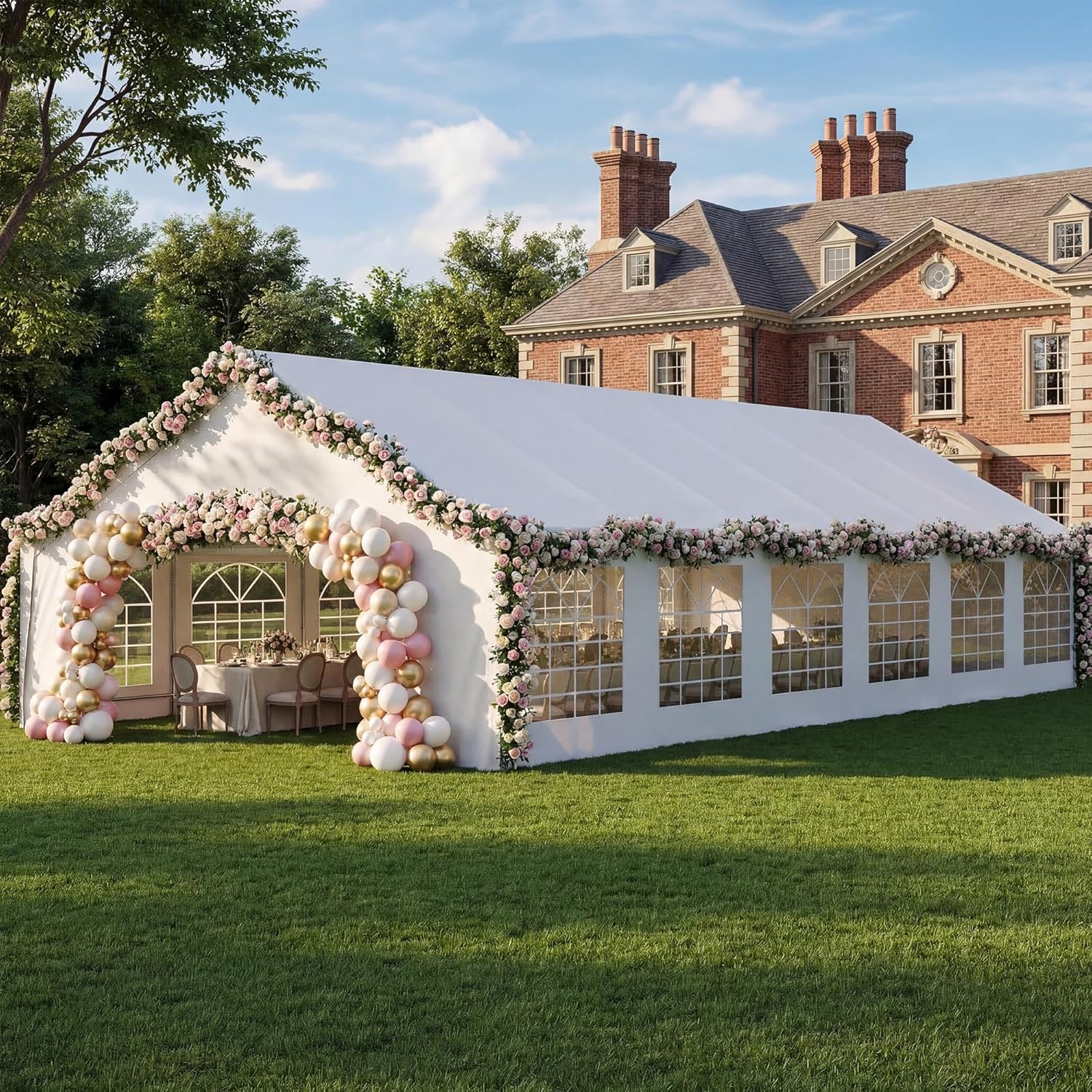 LAUSAINT HOME Party Tent Canopy, Waterproof Heavy-Duty Event Shelter with Removable Sidewalls