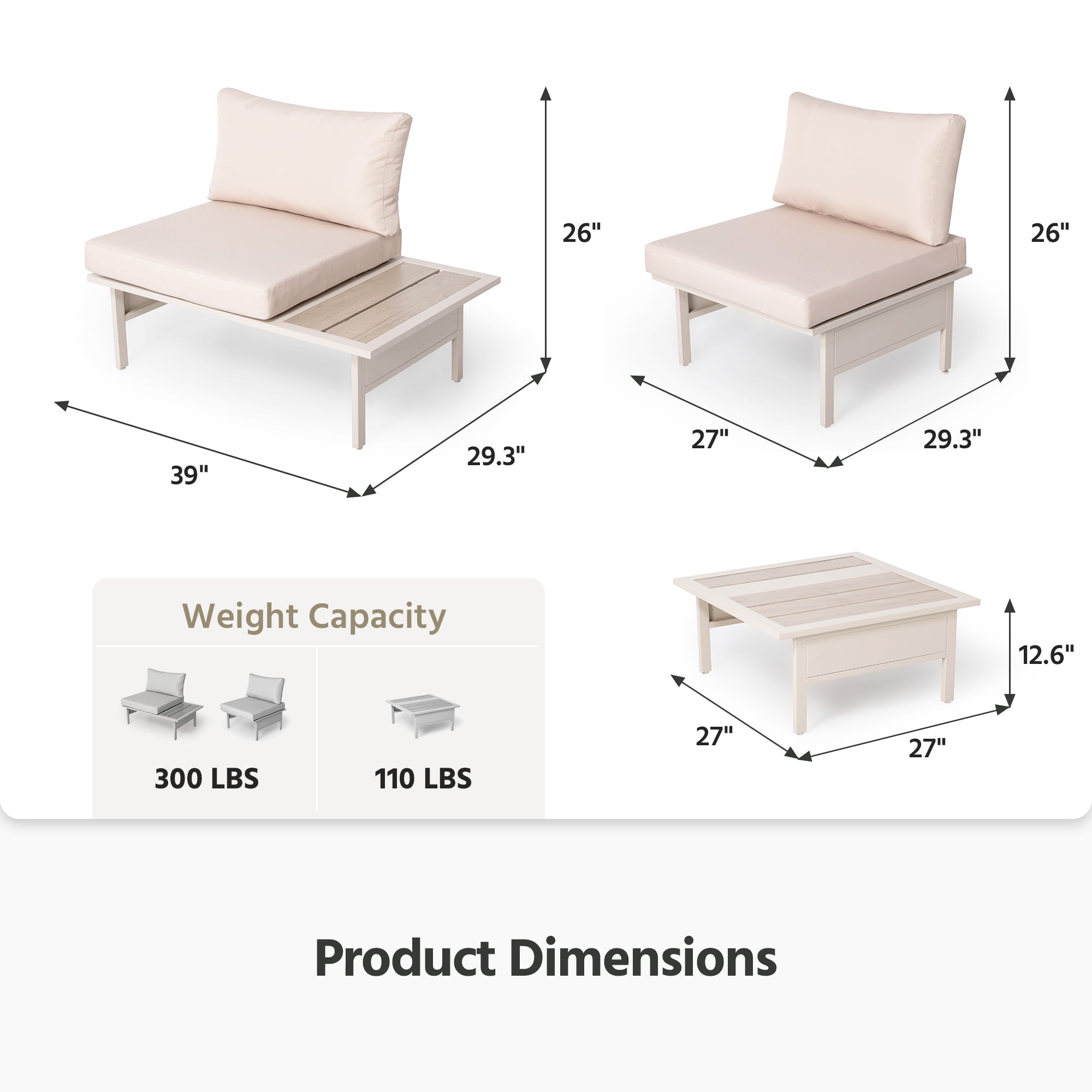 LAUSAINT HOME 8 Pieces Patio Furniture Set