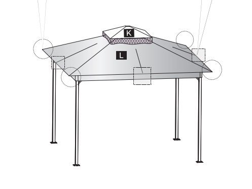 Canopy and Privacy Curtain For Lausaint Home Gazebo