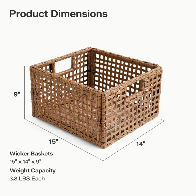 LAUSAINT HOME Wicker General Basket Set (Set of 2)