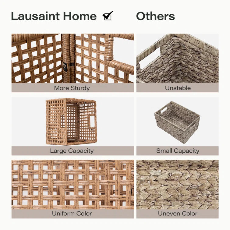 LAUSAINT HOME Wicker General Basket Set (Set of 2)