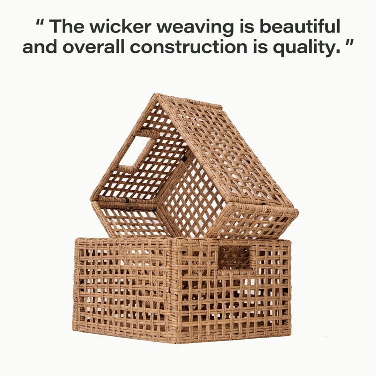 LAUSAINT HOME Wicker General Basket Set (Set of 2)