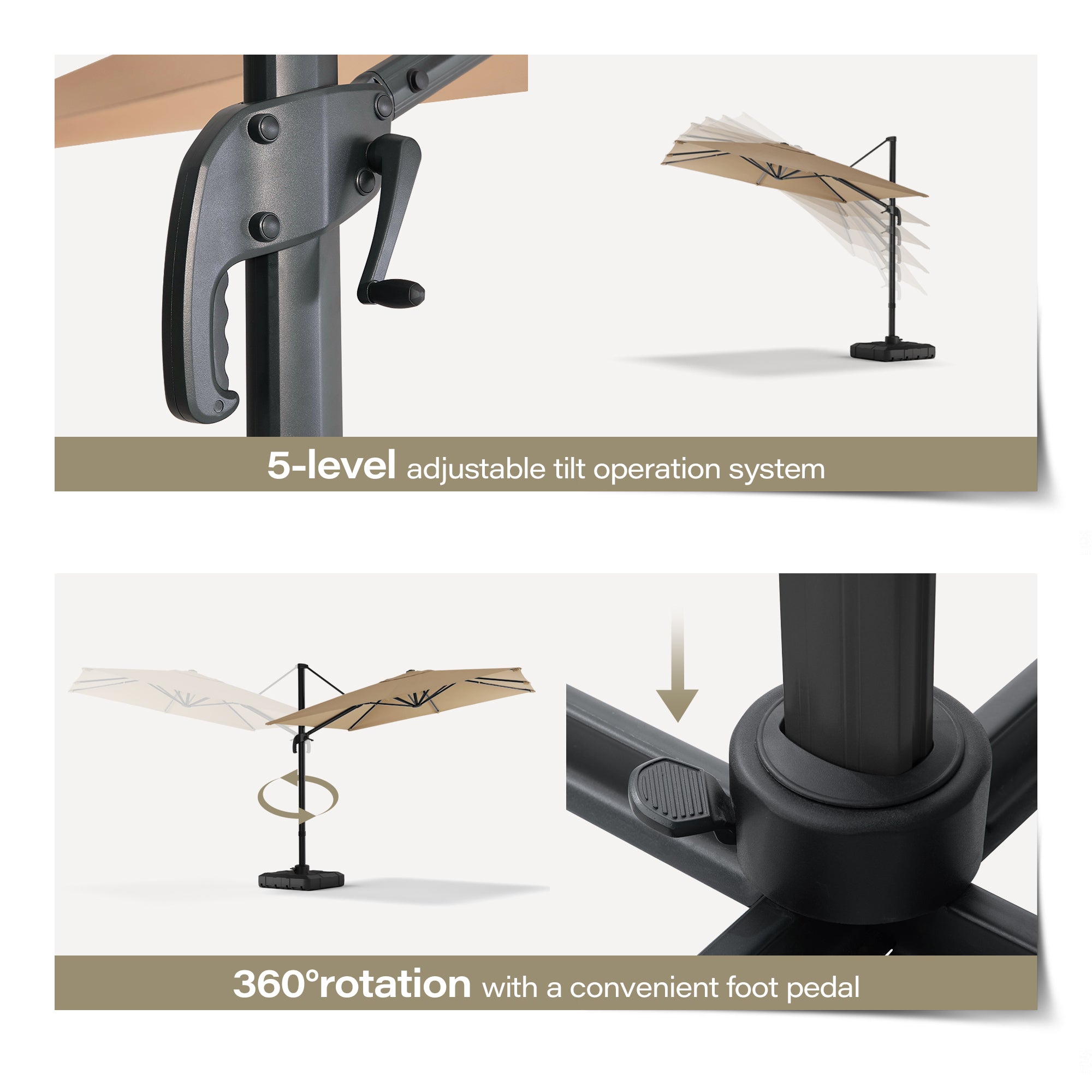 LAUSAINT HOME Square Cantilever Umbrella
