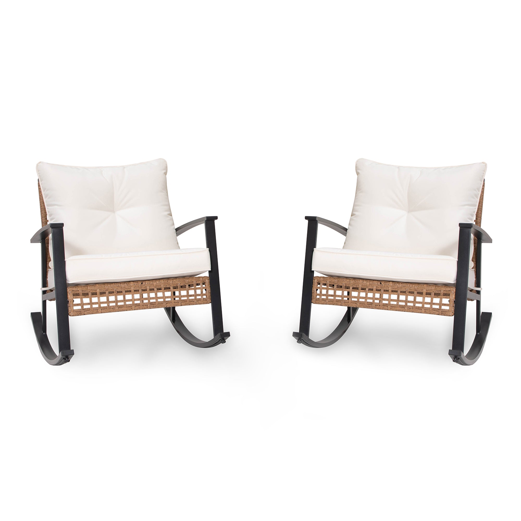 LAUSAINT HOME Wicker Outdoor Rocking Chair(2-piece/ 1-piece)