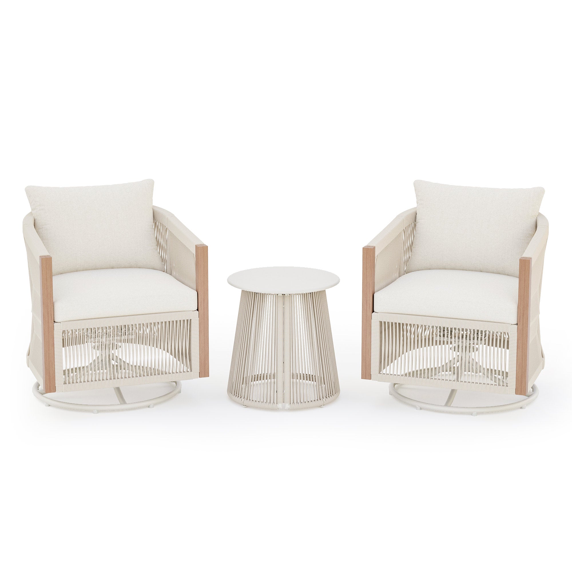 LAUSAINT HOME 3-Piece Outdoor Swivel Rocking Bistro Set