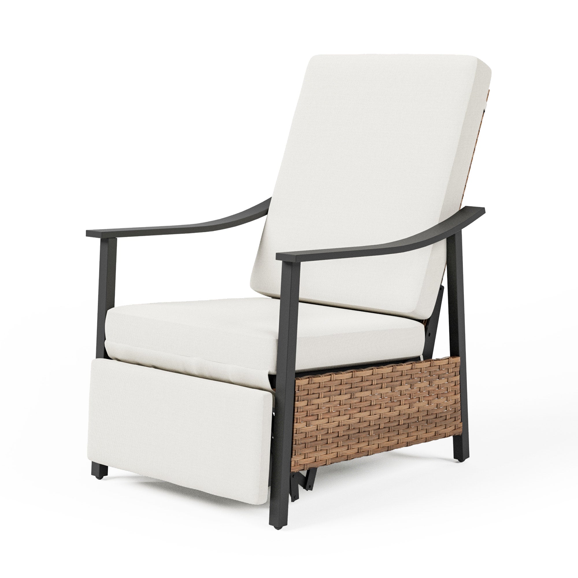 LAUSAINT HOME Outdoor Recliner Chair with Adjustable Back and Footrest