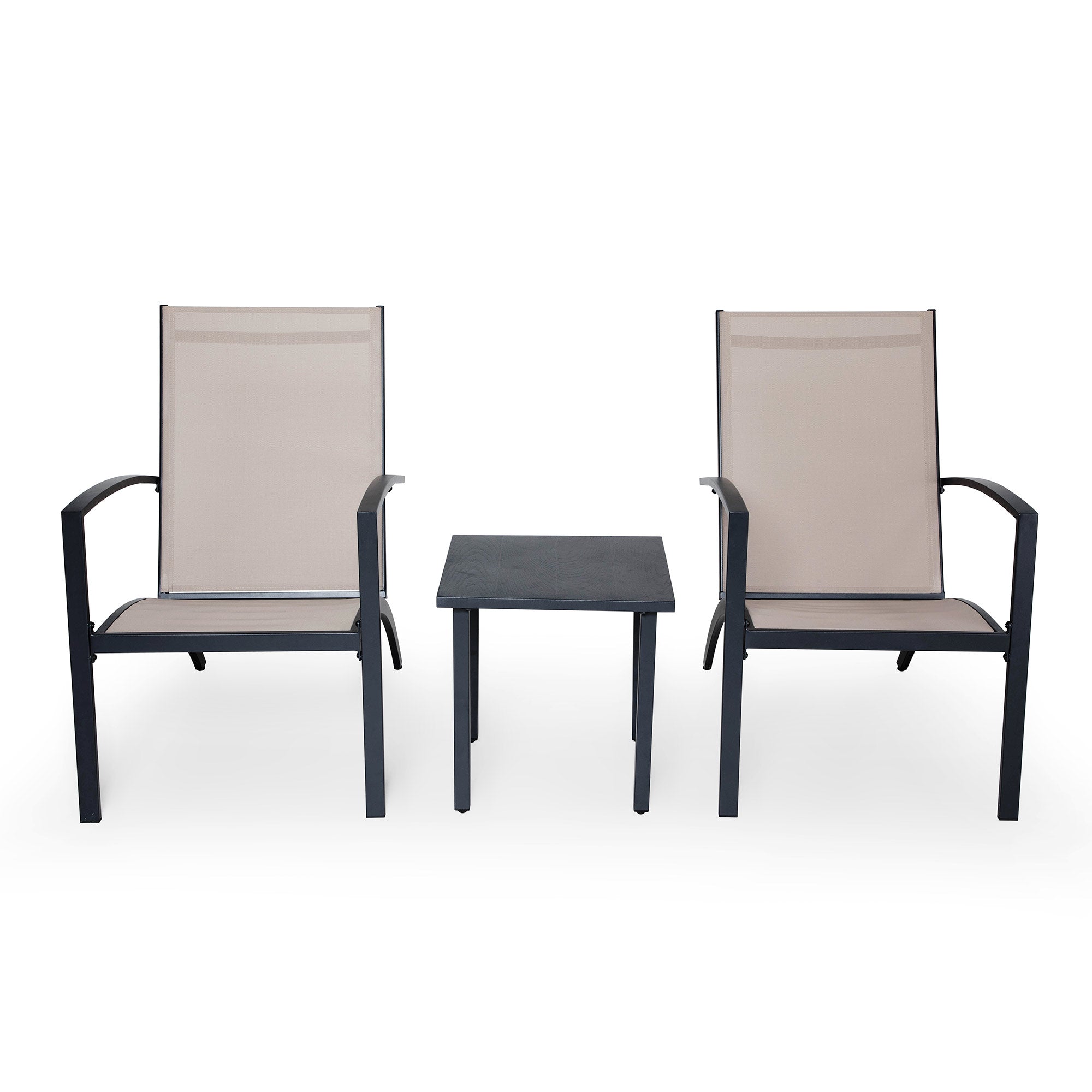 LAUSAINT HOME 3-Piece Outdoor Textilene Fabric Bistro Set with Patio Table and Chairs