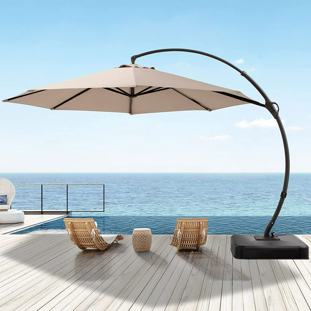 15 foot cantilever patio umbrella offset LAUSAINT HOME 12' Sunbrella Outdoor Patio Umbrella with Base Included, – Lausaint Home