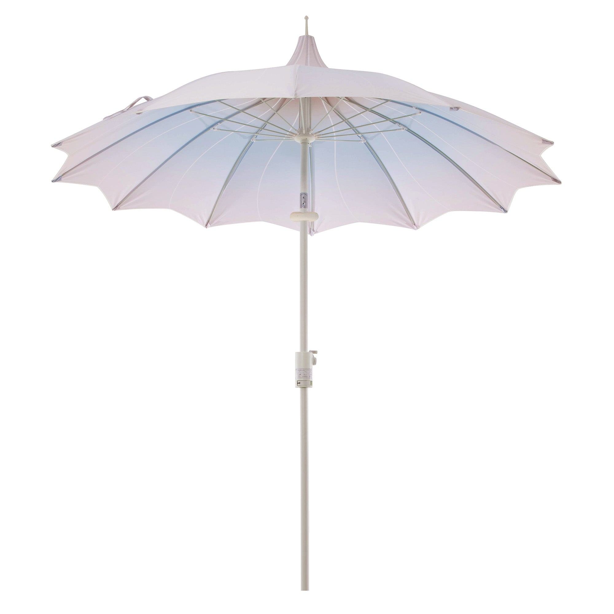 LAUSAINT HOME 9Ft Pergoda Patio Umbrella, Petal Design Canopy, 360° Rotation, Push-Button Tilt Pagoda Umbrella for Deck, Poolside Garden