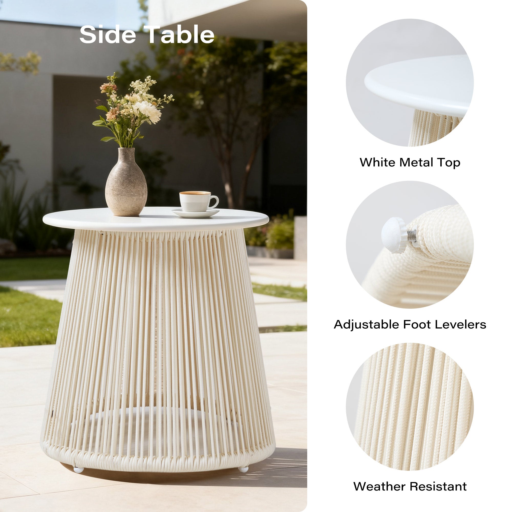 LAUSAINT HOME 3-Piece Outdoor Swivel Rocking Bistro Set