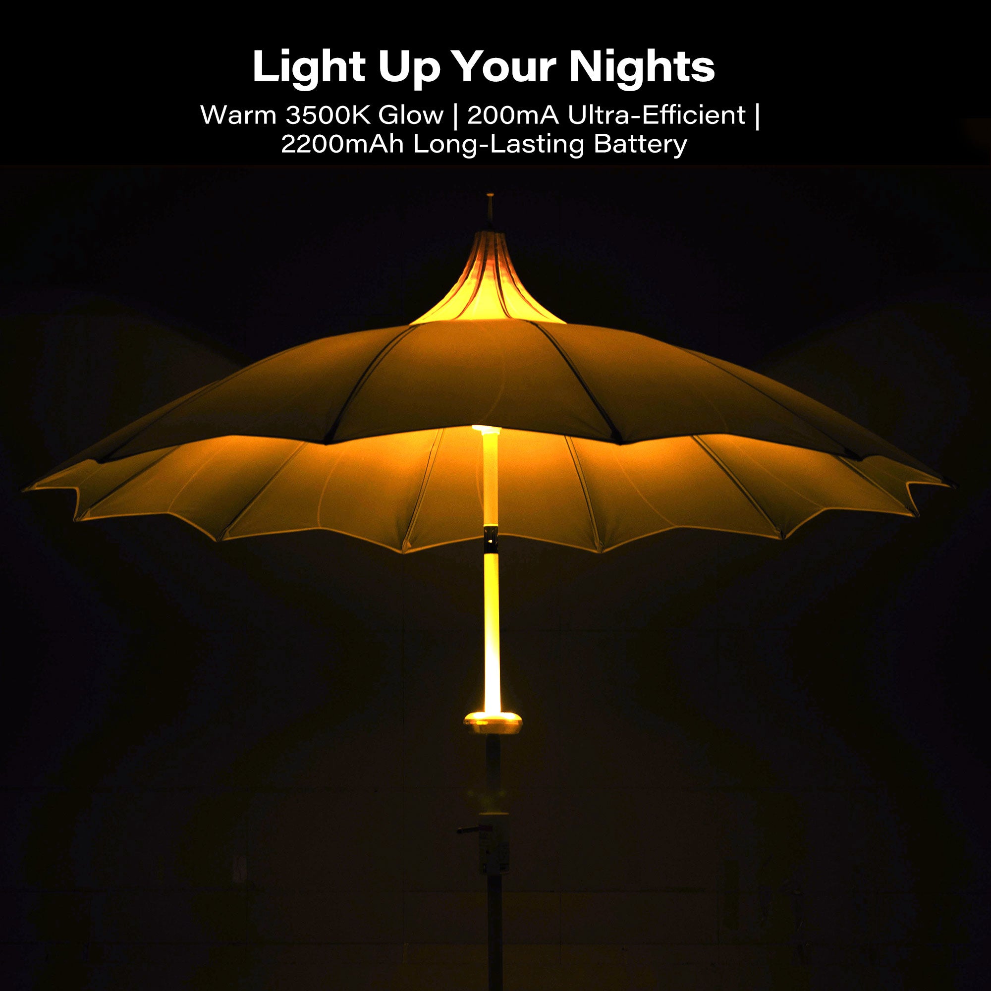 LAUSAINT HOME 9ft Outdoor Pagoda Patio Umbrella with Lights