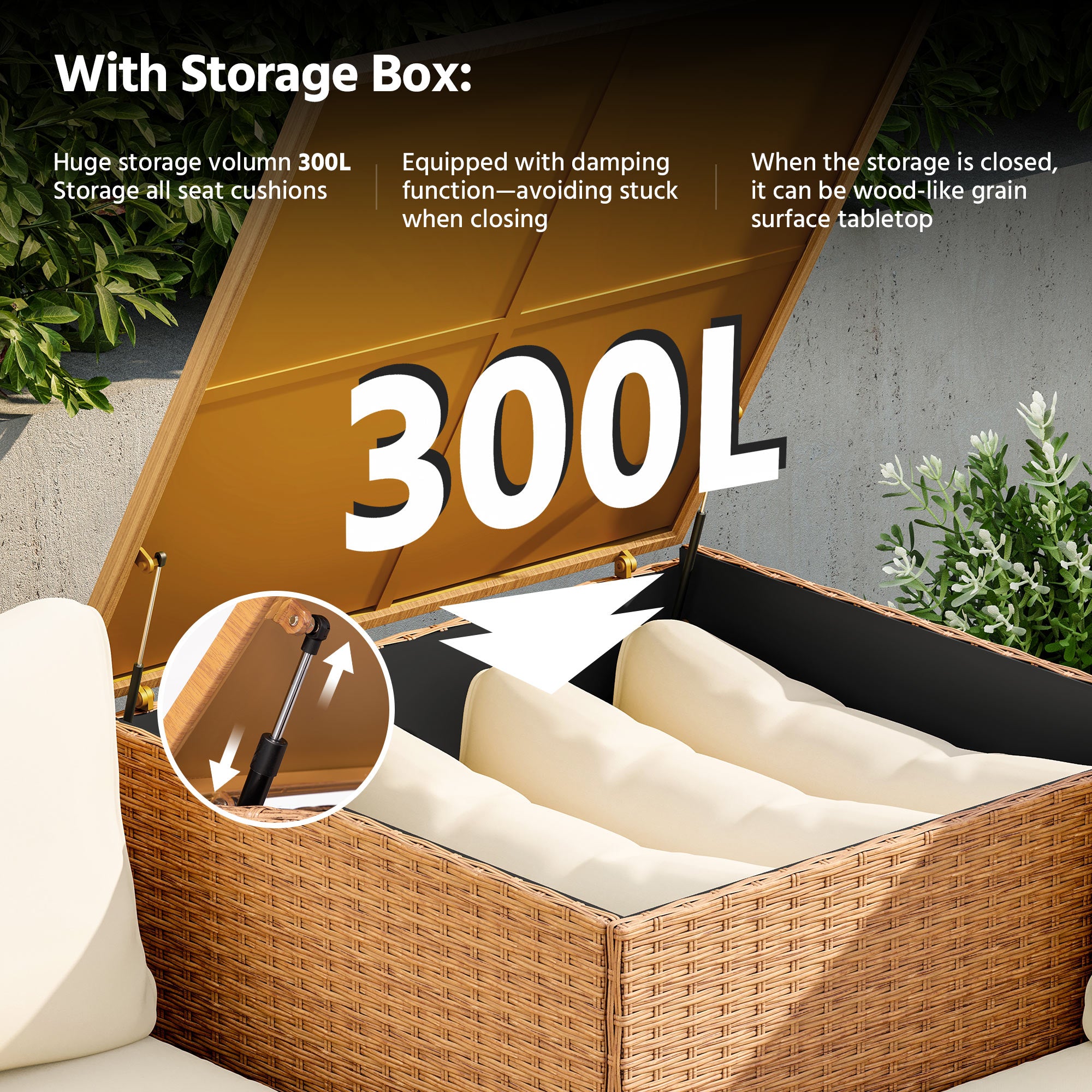 6 Pieces Outdoor Rattan Patio Furniture Sets