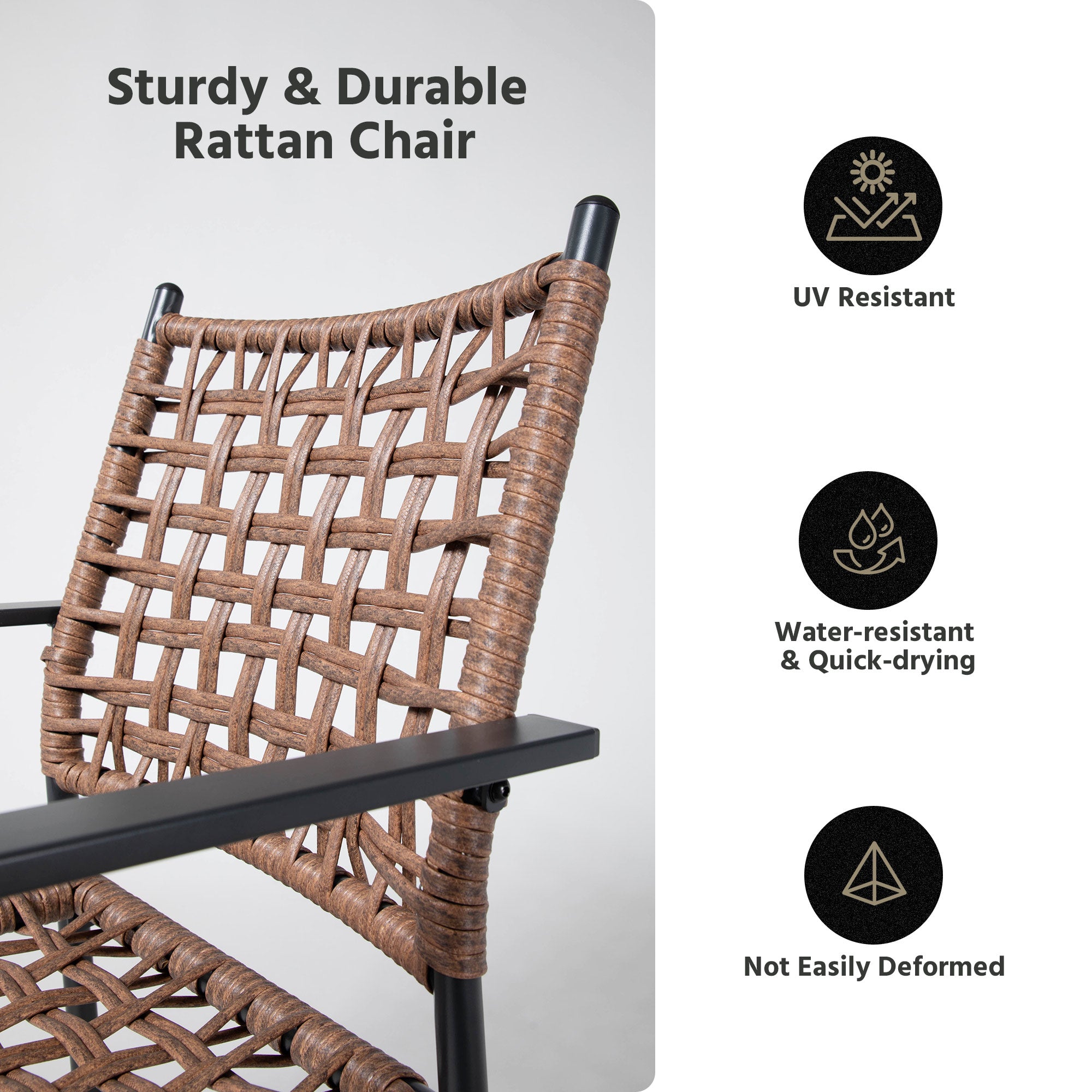 LAUSAINT HOME 7 Pieces Outdoor Rattan Patio Dining Set