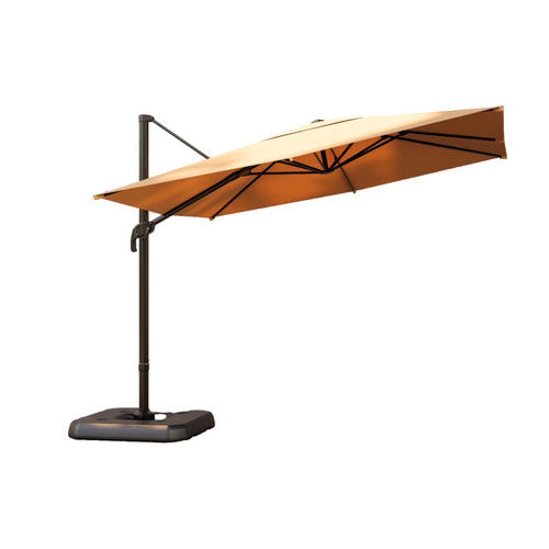 at home offset patio umbrella Outsunny 10' Cantilever Hanging Tilt Cross Base Red Solar powered offset patio umbrella with 32 bright LED lights and energy LAUSAINT HOME 10 Ft Patio
