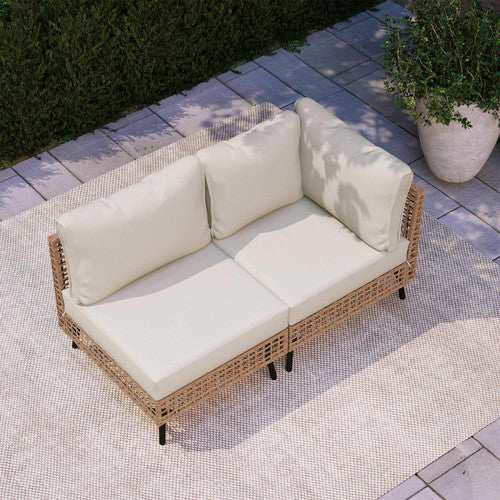 LAUSAINT HOME Outdoor Sectional Sofa Set All-Weather Patio Conversation Set with Thick Cushions