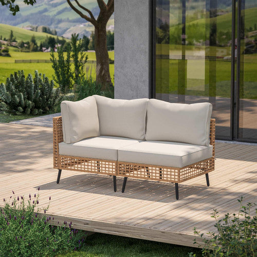LAUSAINT HOME Outdoor Sectional Sofa Set All-Weather Patio Conversation Set with Thick Cushions