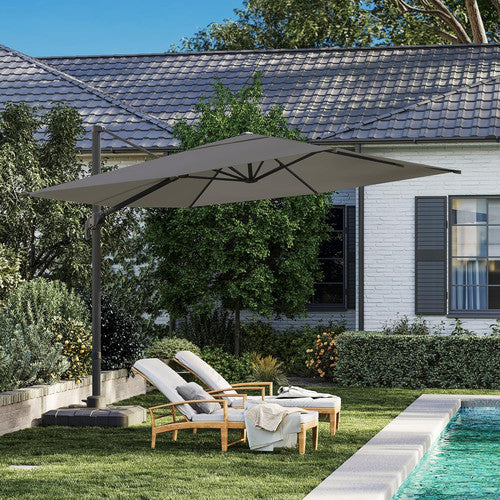 LAUSAINT HOME 9 Ft Patio Umbrella Outdoor with 360-degree Rotation Aluminum Offset Umbrella