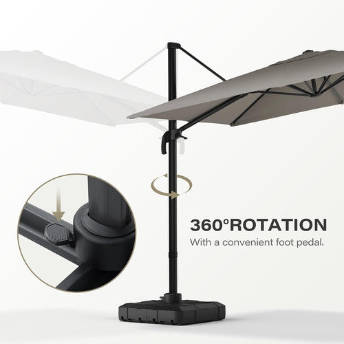 LAUSAINT HOME 9 Ft Patio Umbrella Outdoor with 360-degree Rotation Aluminum Offset Umbrella