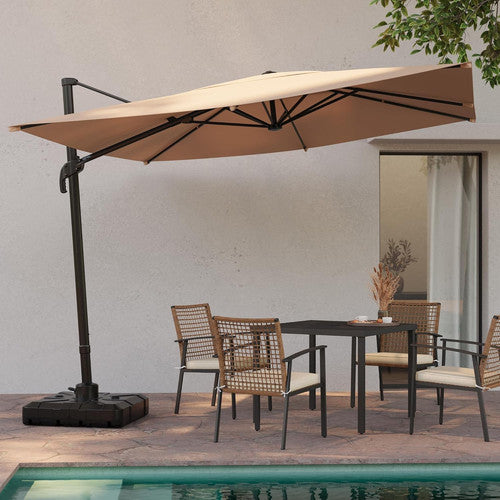 LAUSAINT HOME 9 Ft Patio Umbrella Outdoor with 360-degree Rotation Aluminum Offset Umbrella