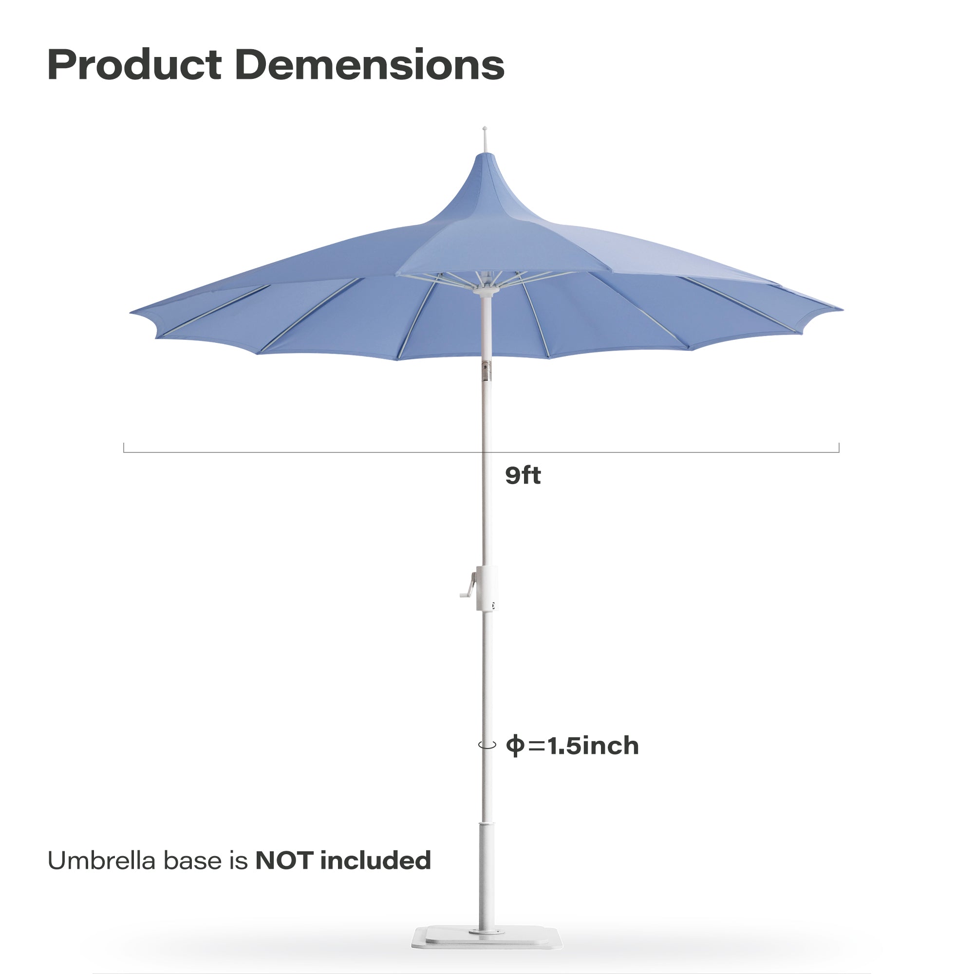 9FT Patio Offset Umbrella