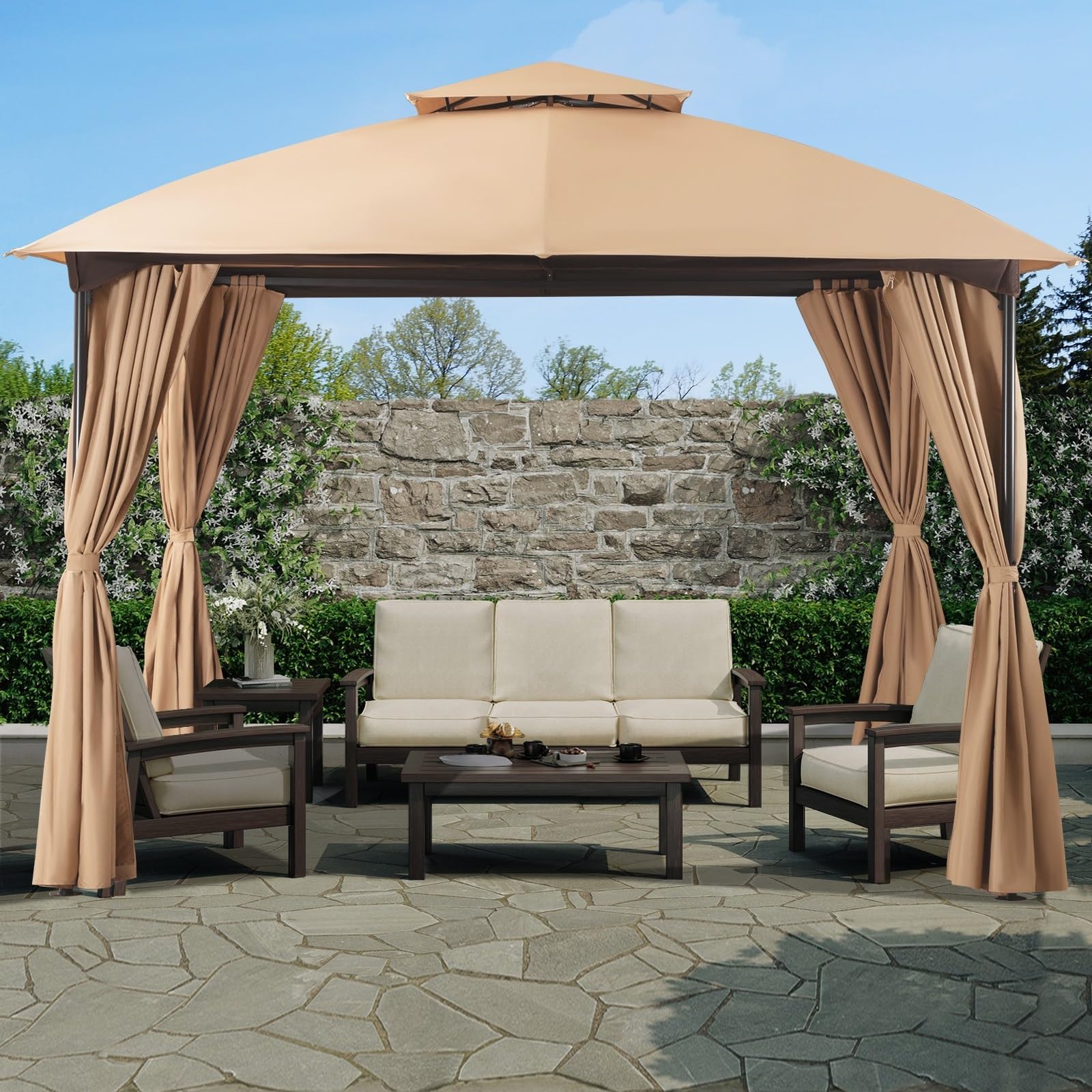 LAUSAINT HOME Patio Arc Gazebo Outdoor Canopy Tent 10&