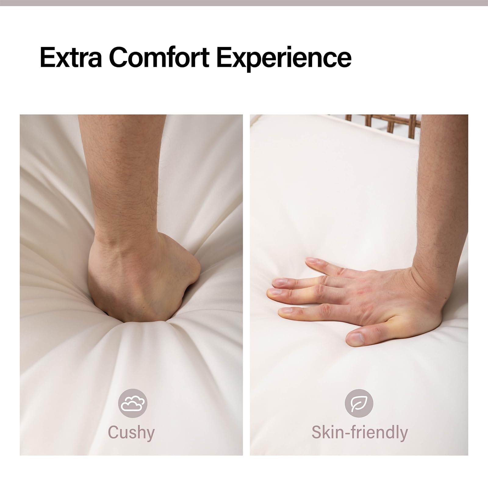 LAUSAINT HOME 4-piece Rattan Conversation Set Comfortable Oversized Outdoor Furniture Set for Backyard