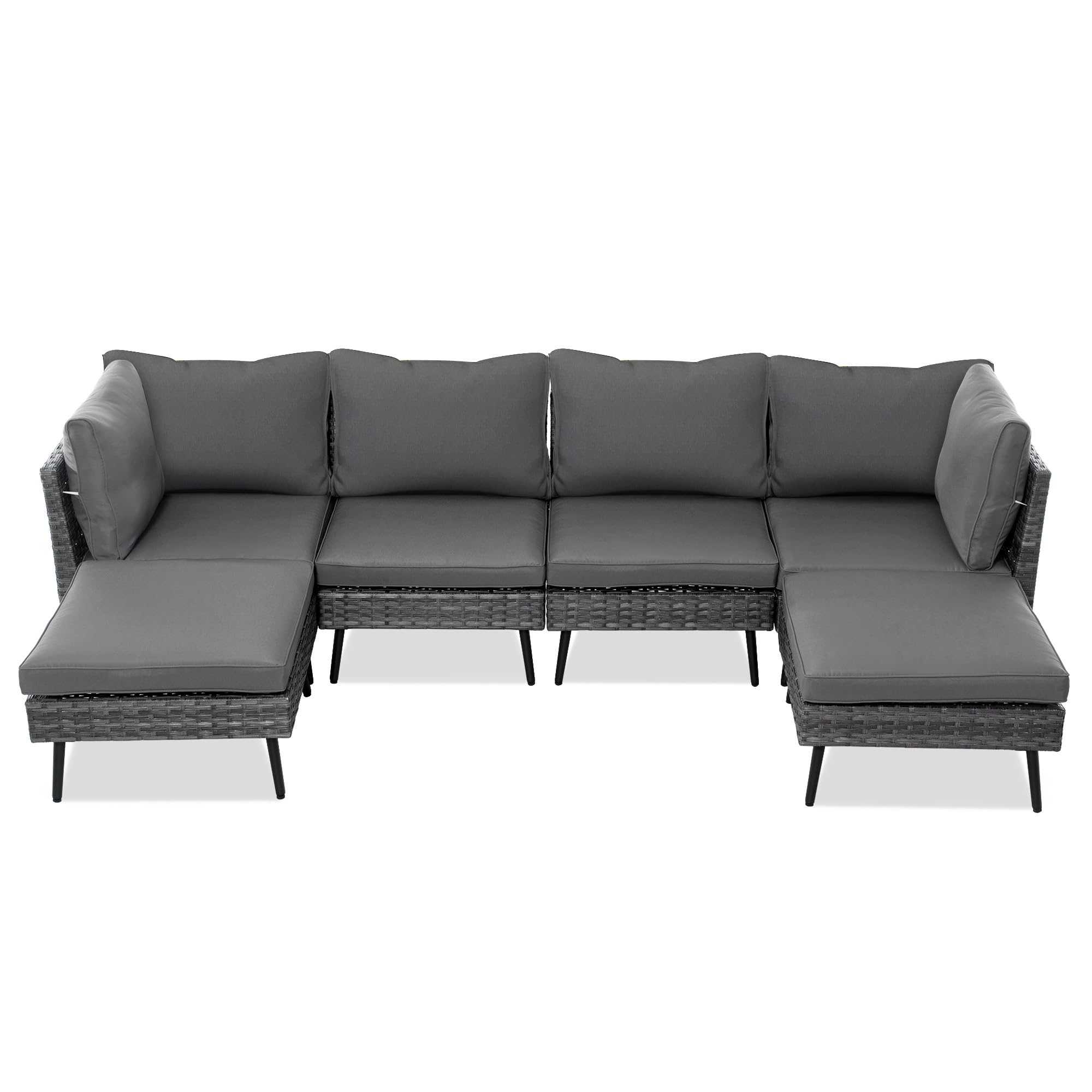 LAUSAINT HOME 6 Pieces Outdoor Sectional Sofa Set