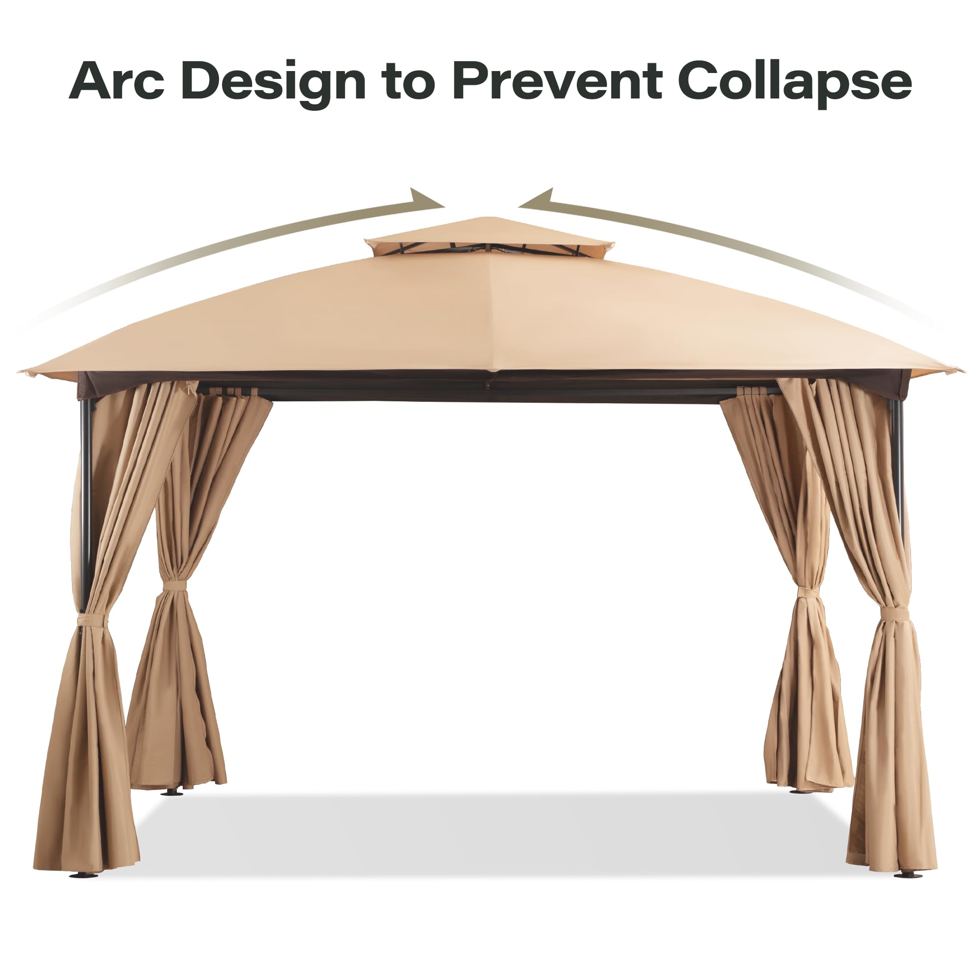 LAUSAINT HOME Patio Arc Gazebo Outdoor Canopy Tent 10&