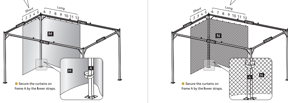 Canopy and Privacy Curtain For Lausaint Home Gazebo