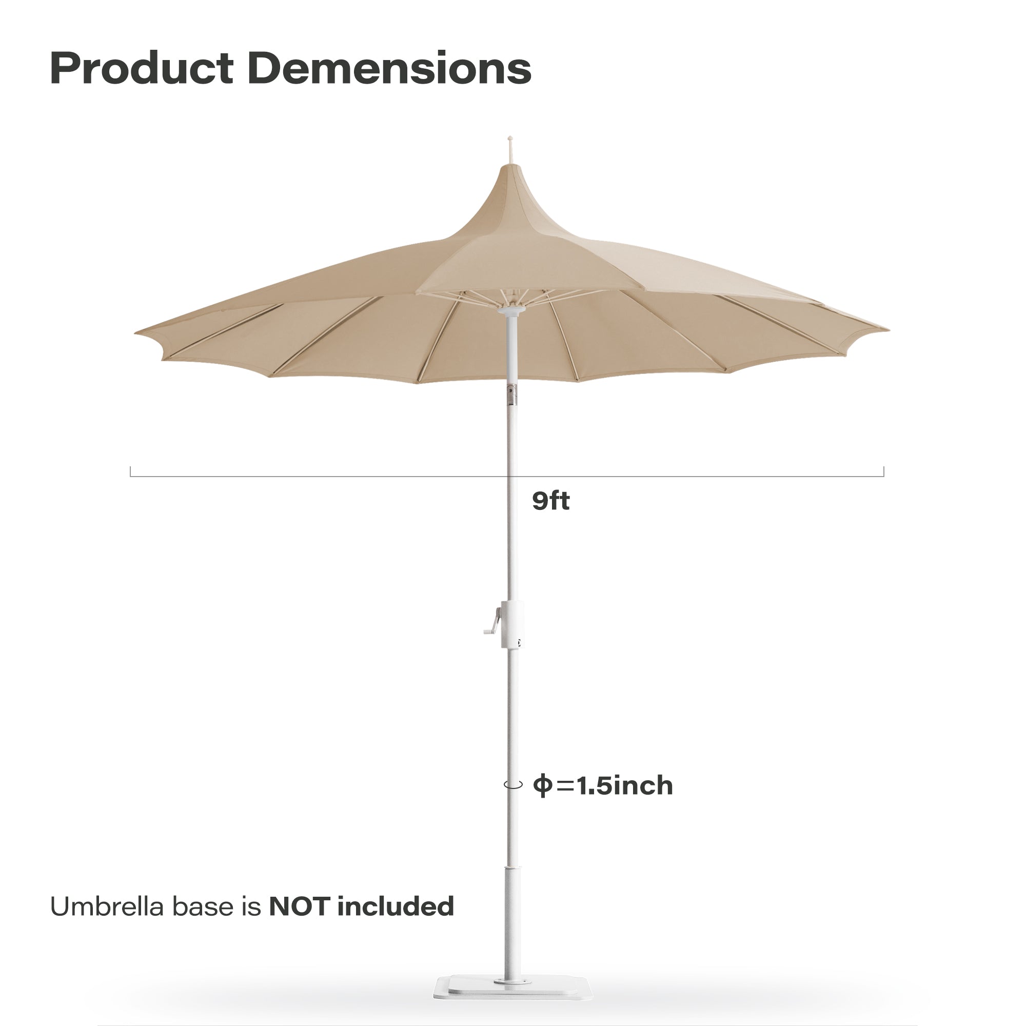 9FT Patio Offset Umbrella